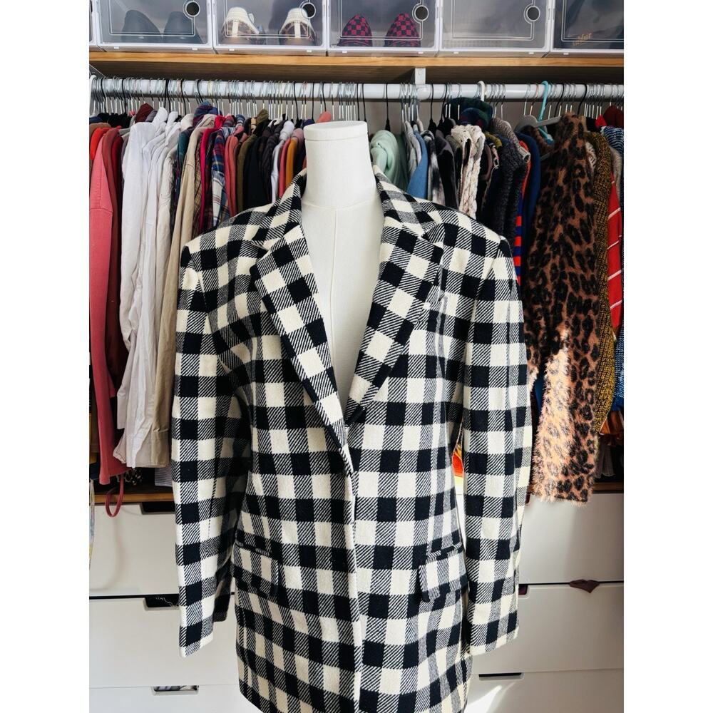 Vintage 90s Gap Blazer New Old Stock Womens Size Large Wool‎ Buffalo Plaid NWT